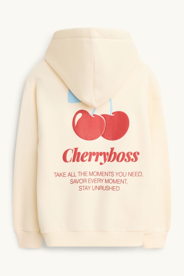 Children Girls - Cherry - hoodie - light yellow