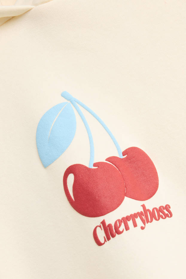 Children Girls - Cherry - hoodie - light yellow