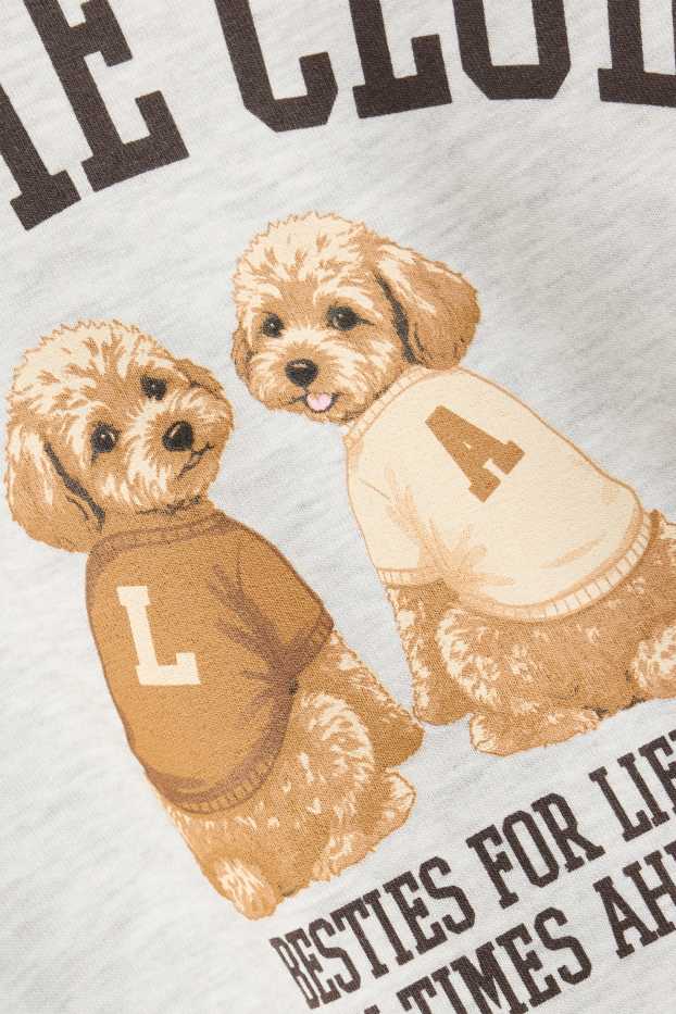 Children Girls - Dog - sweatshirt - light gray-melange