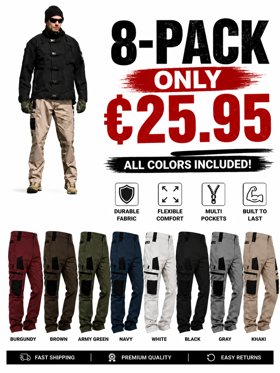 🔥Men's Loose-Fit Utility Jeans🔥All Colors Included
