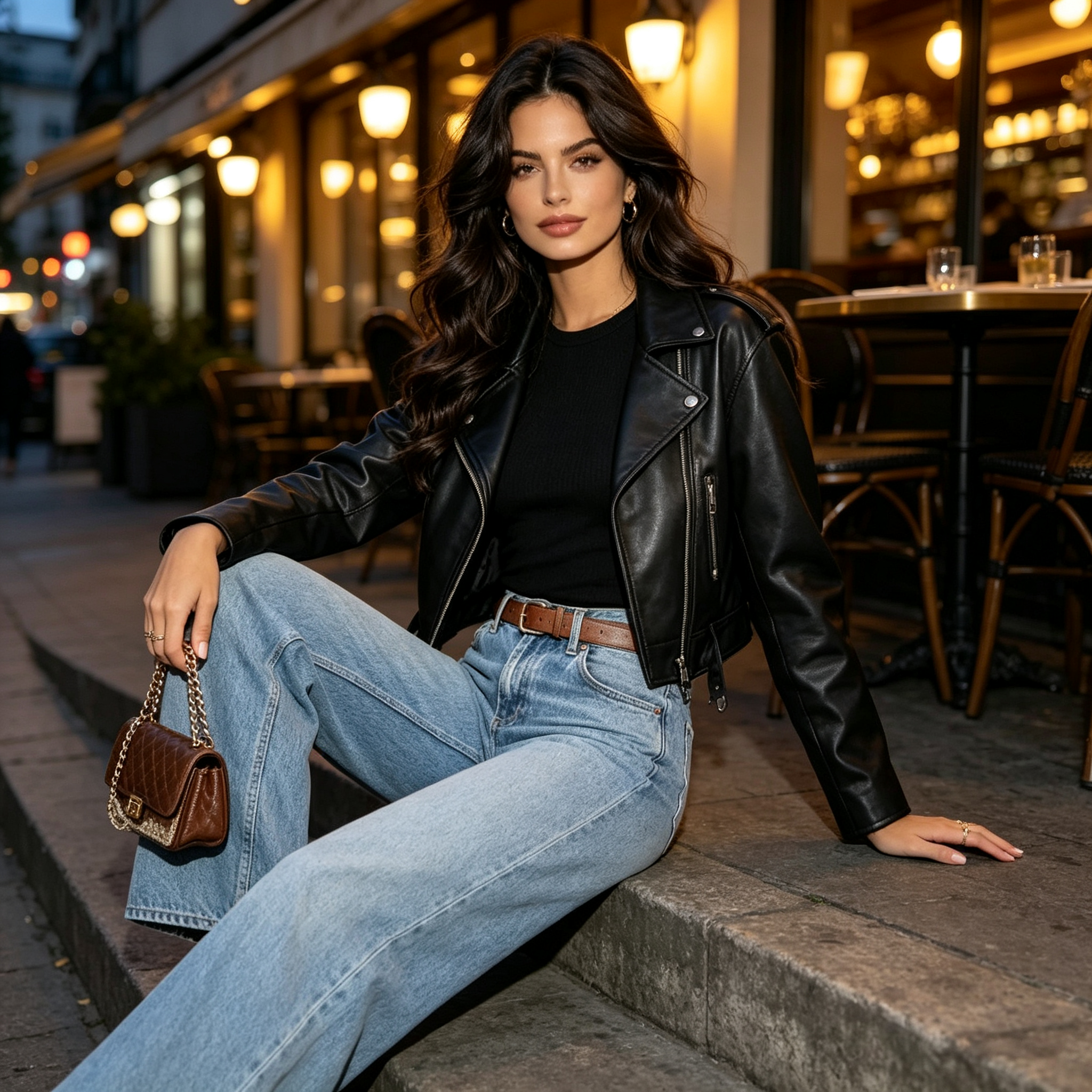 Women's Loose Fit Baggy Oversized Straight Leg Denim Jeans with Pockets