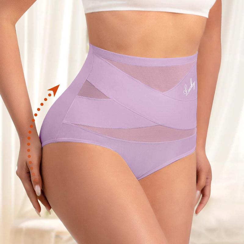 🌸Last Day-Buy 1 Get 4 Packs✨Plus-Size High-Waist Cross Tummy Control Panties