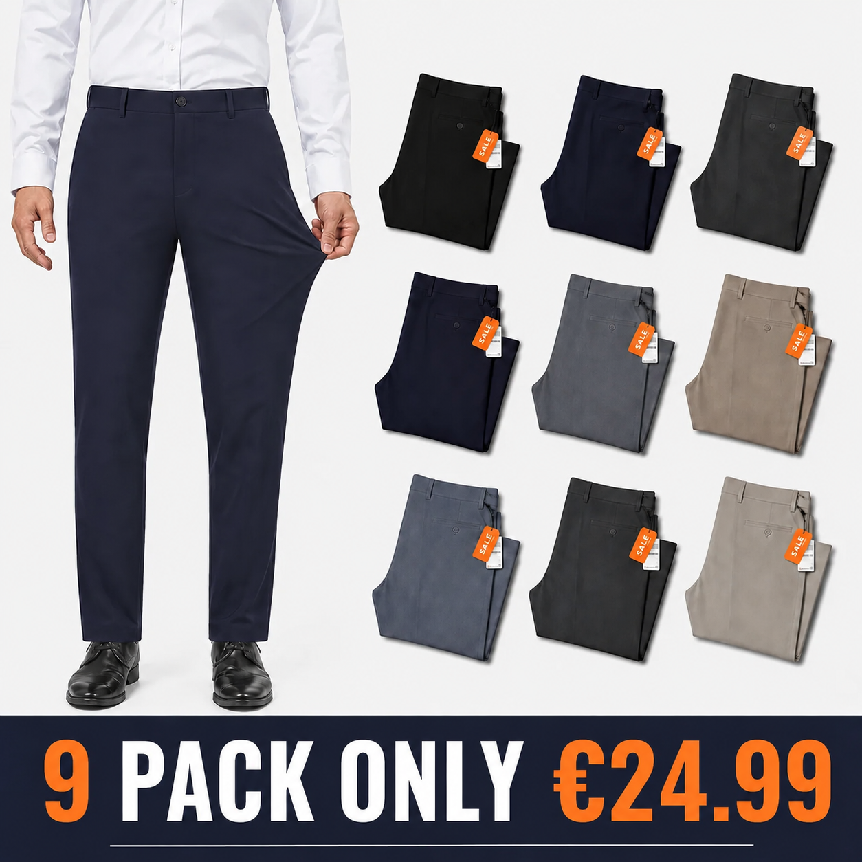 👍🔥Limited-Time Promotion-Stretch Dress Pants No Iron Golf Pants