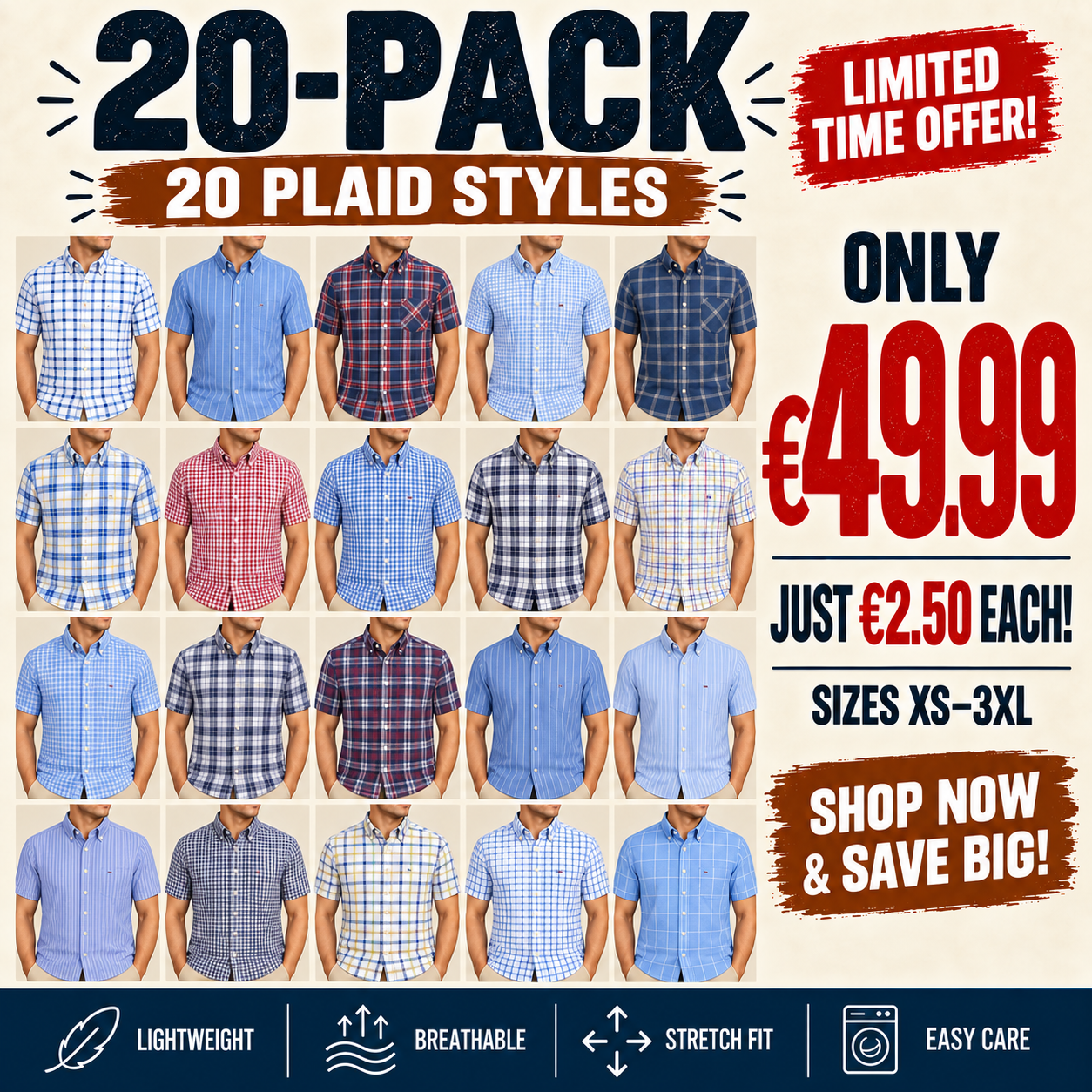 Men's 5-Pack Short Sleeve T-Shirts