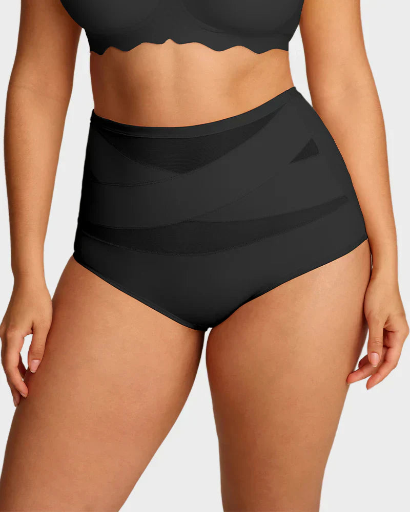 🌸Last Day-Buy 1 Get 4 Packs✨Plus-Size High-Waist Cross Tummy Control Panties
