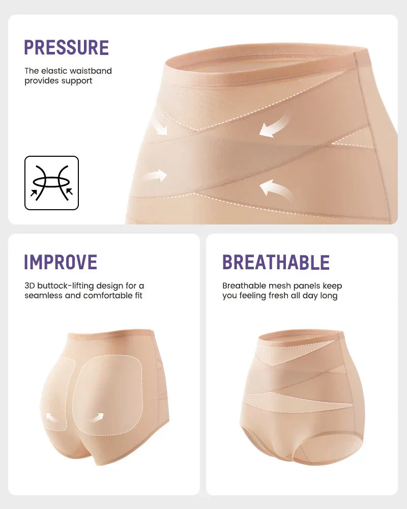 🌸Last Day-Buy 1 Get 4 Packs✨Plus-Size High-Waist Cross Tummy Control Panties