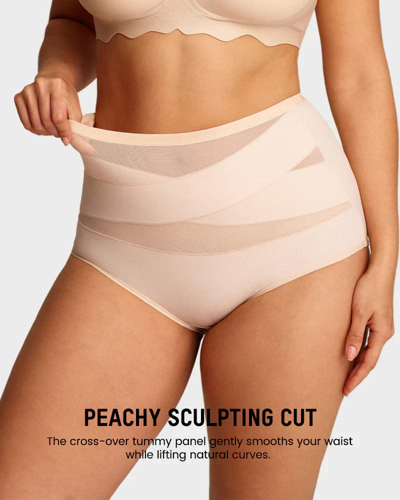 🌸Last Day-Buy 1 Get 4 Packs✨Plus-Size High-Waist Cross Tummy Control Panties