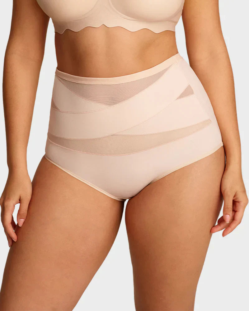 🌸Last Day-Buy 1 Get 4 Packs✨Plus-Size High-Waist Cross Tummy Control Panties