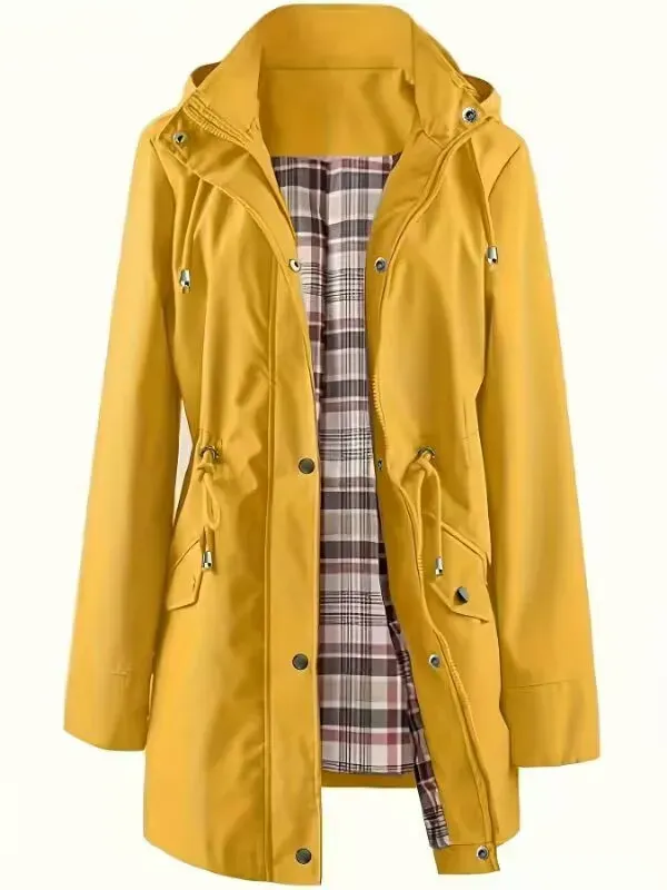 ❤️‍🔥New Arrival-49% OFF🥰Women's Solid Color Casual Jacket-Waterproof and Windproof Coats, Hooded Windbreakers✨Drawstring Waist, Zip & Button Closure, Casual Outerwear Coat for Spring & Fall🍃