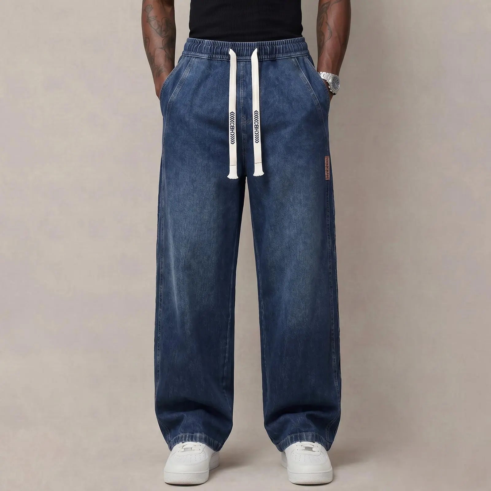 🔥 BEST SELLER | 6PCS $24.63 | Men's Stretch Cotton Loose-Fit Drawstring Jeans