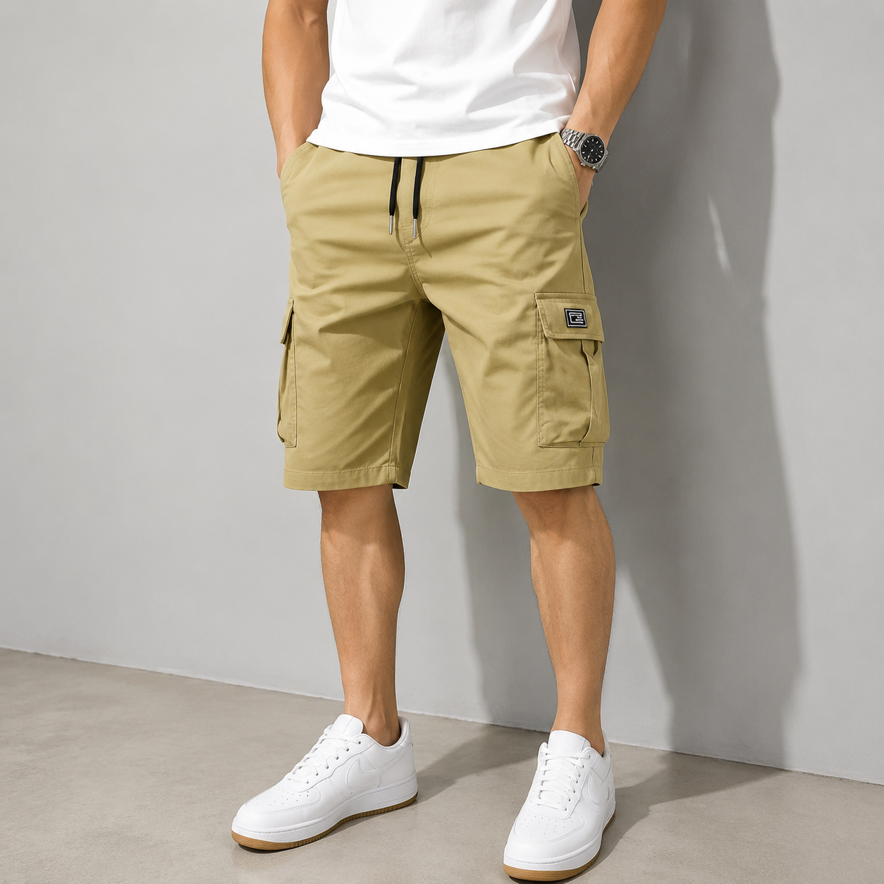 【LAST DAY SALE】 Men's Pockets Drawstring Cargo Shorts.