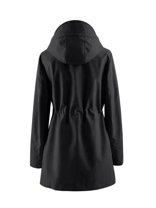 ❤️‍🔥New Arrival-49% OFF🥰Women's Solid Color Casual Jacket-Waterproof and Windproof Coats, Hooded Windbreakers✨Drawstring Waist, Zip & Button Closure, Casual Outerwear Coat for Spring & Fall🍃