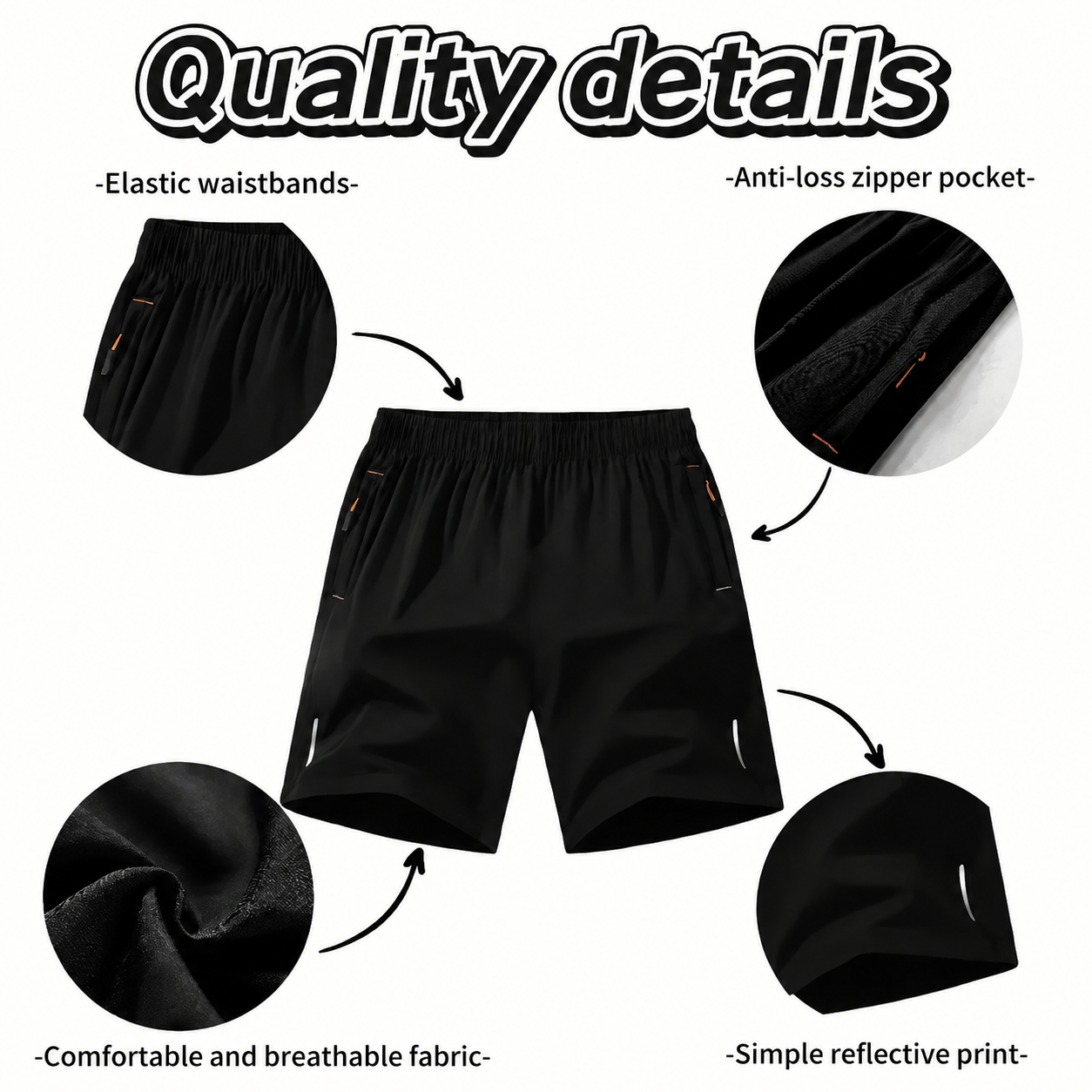 Men's Dry-Fit Gym Shorts with Zipper Pockets ⭐⭐⭐⭐⭐