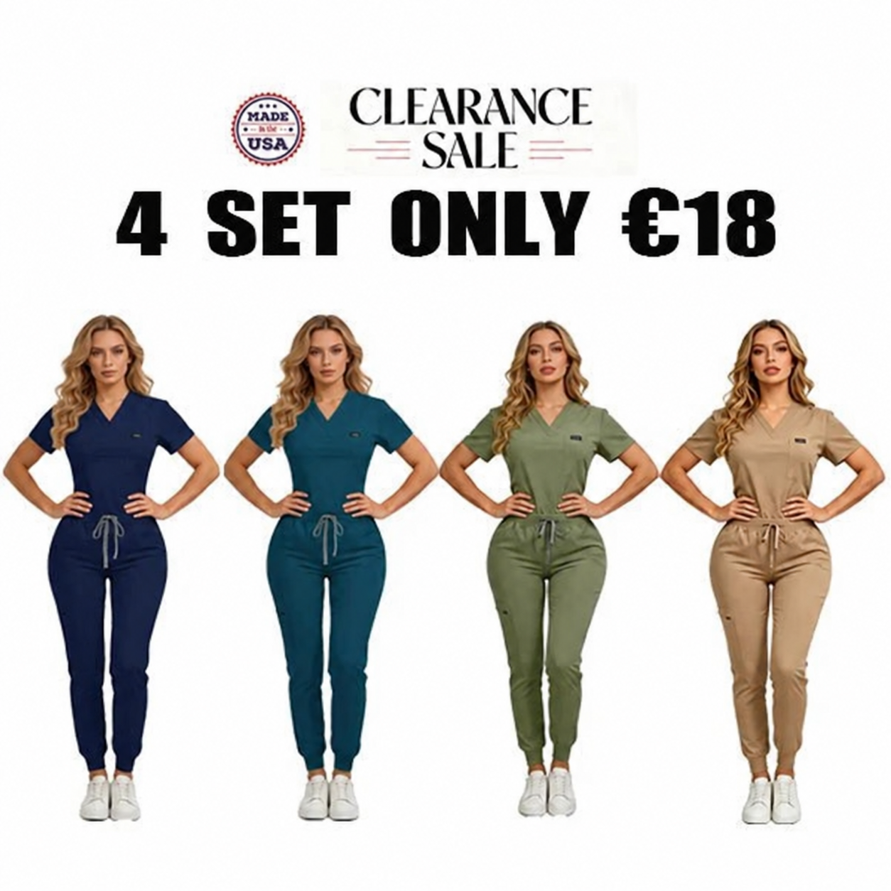 Women's Daily Wear Two-Piece Outfit, Anti-Pilling Lightweight Breathable Multi-Pocket Top & Side Pocket Jogger Pants