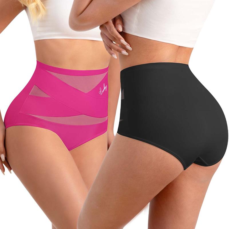 🌸Last Day-Buy 1 Get 4 Packs✨Plus-Size High-Waist Cross Tummy Control Panties