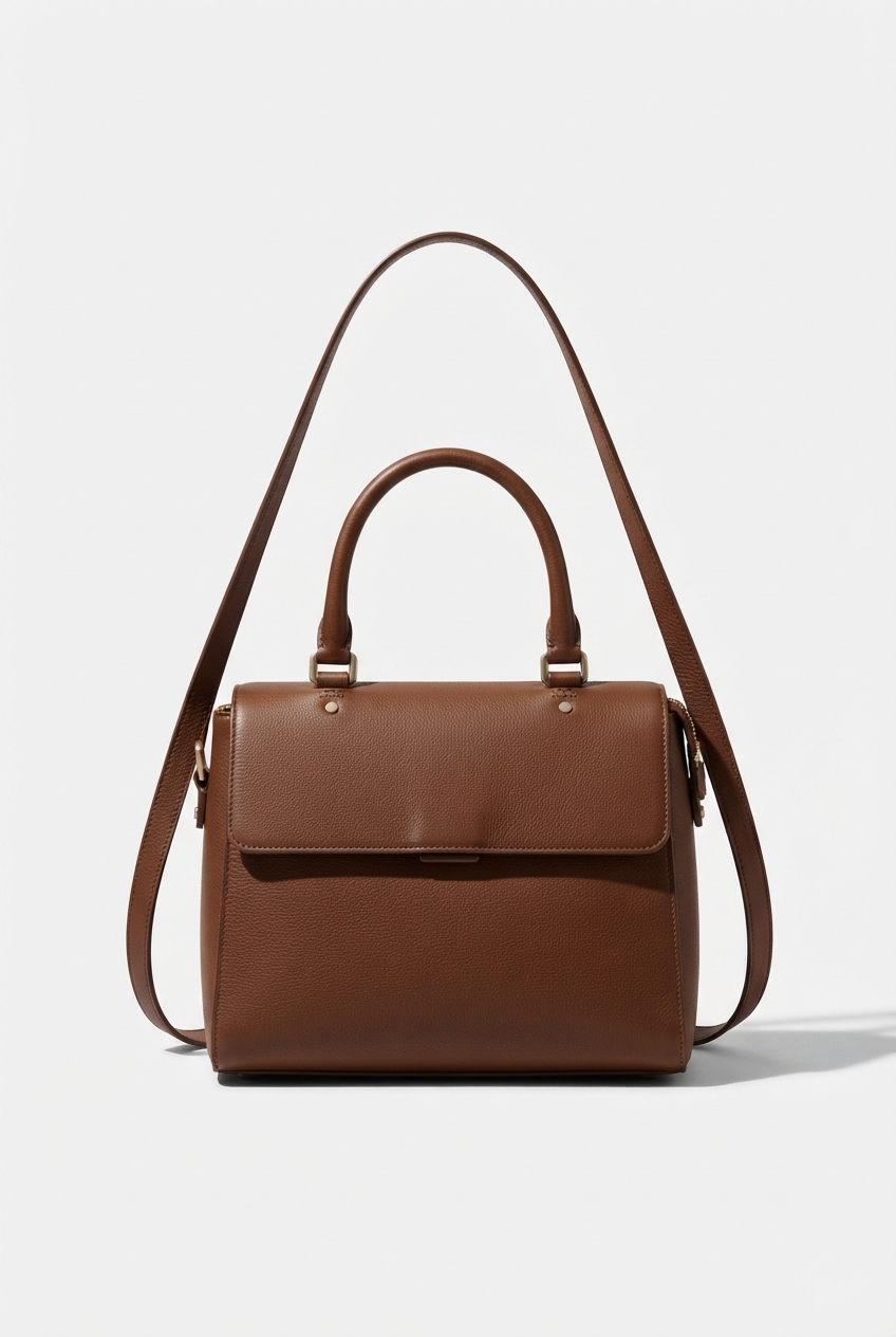 Brown textured crossbody mini bag