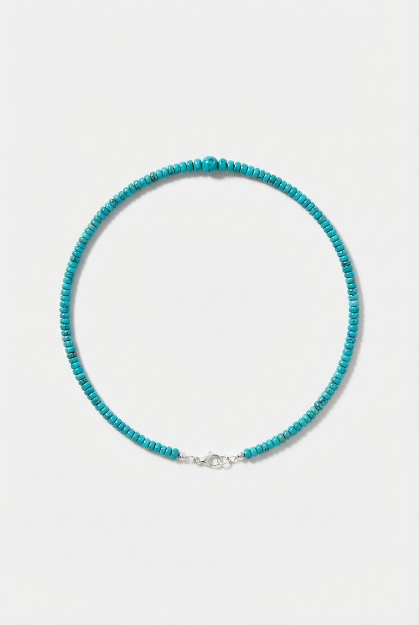 Turquoise artful beaded statement necklace
