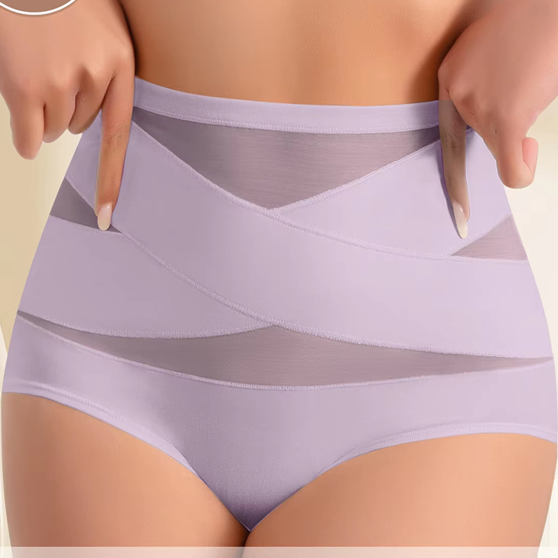 🌸Last Day-Buy 1 Get 4 Packs✨Plus-Size High-Waist Cross Tummy Control Panties