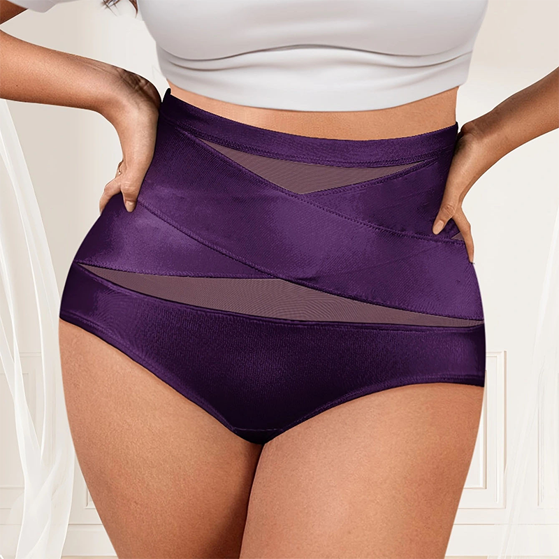 🌸Last Day-Buy 1 Get 4 Packs✨Plus-Size High-Waist Cross Tummy Control Panties