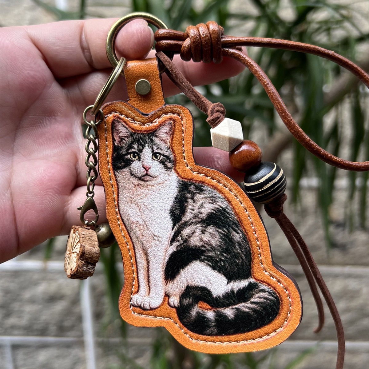 Custom Pet Portrait Leather Charm