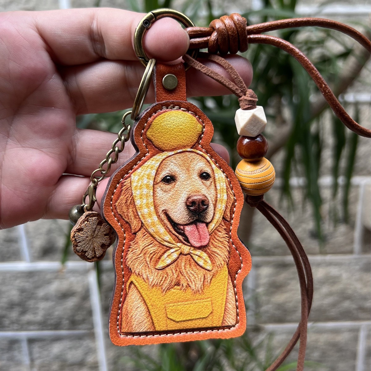 Custom Pet Portrait Leather Charm
