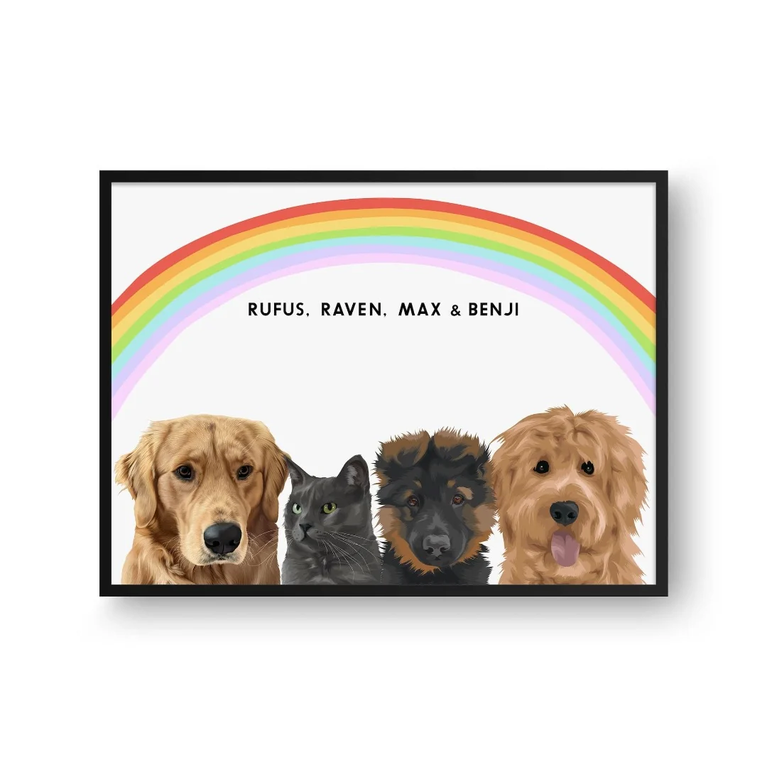 Modern Pet Portrait-Four Pets
