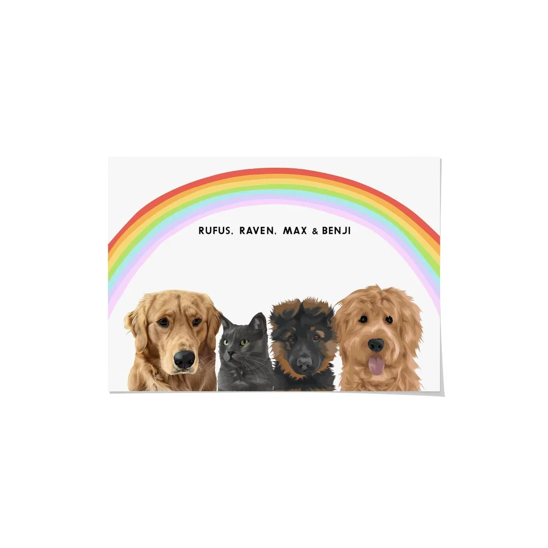 Modern Pet Portrait-Four Pets
