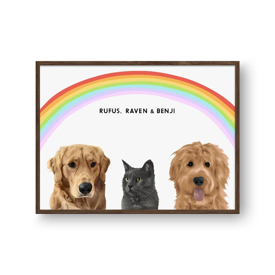 Modern Pet Portrait-Three Pets