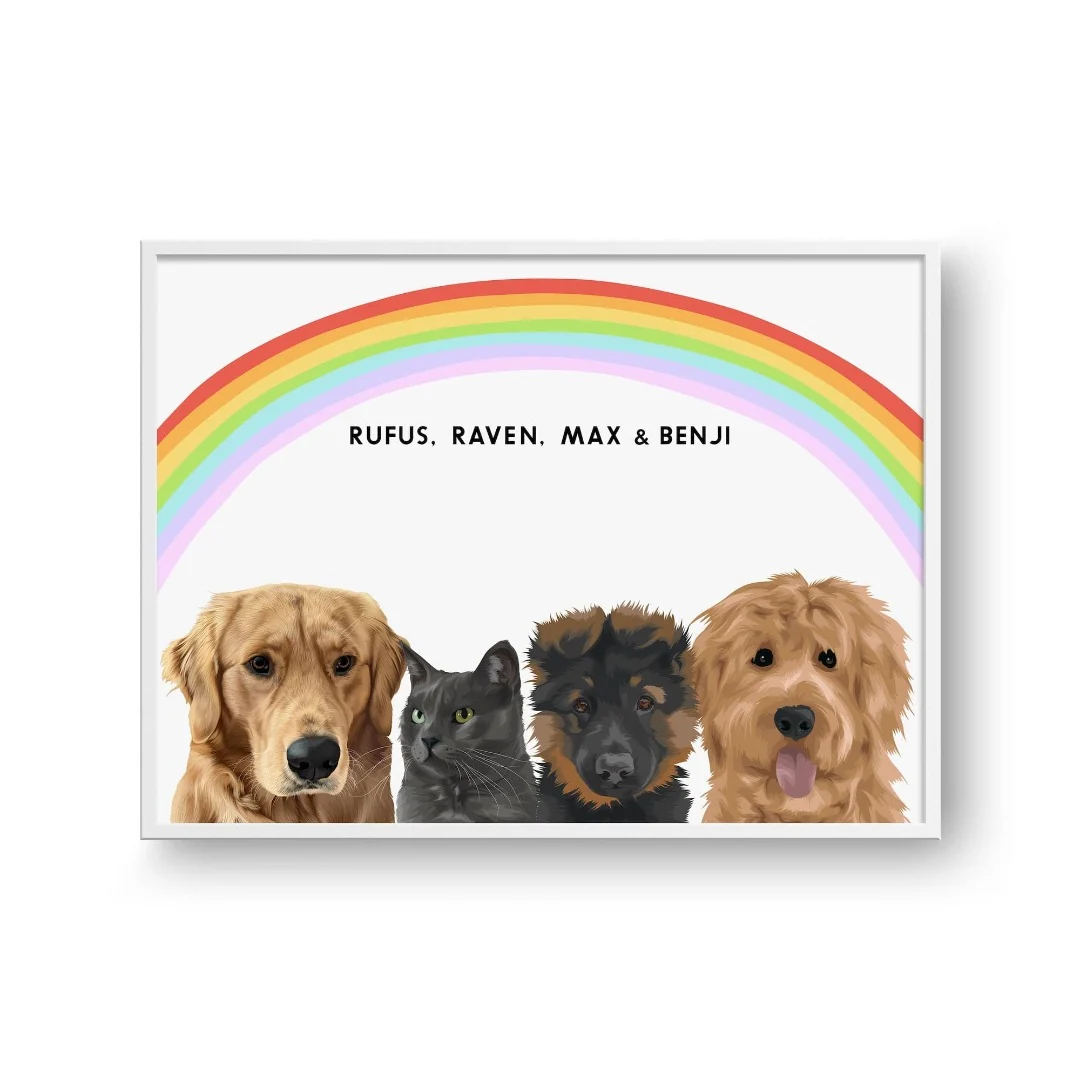 Modern Pet Portrait-Four Pets