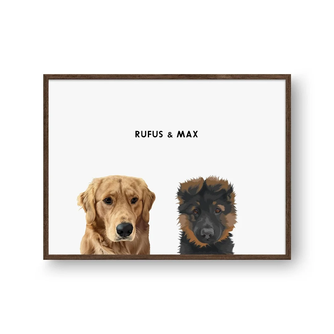 Modern Pet Portrait-Two Pets