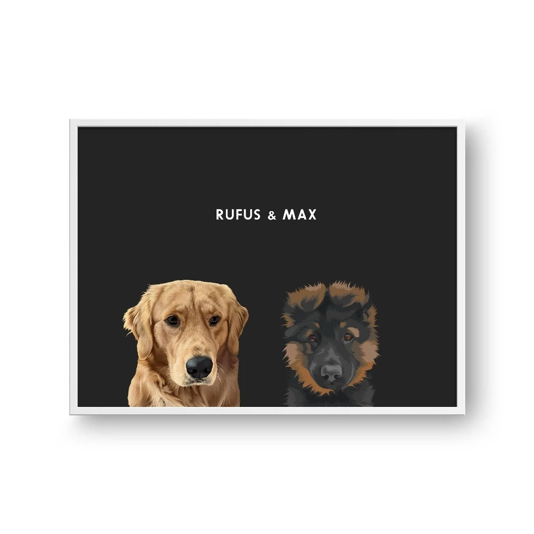 Modern Pet Portrait-Two Pets