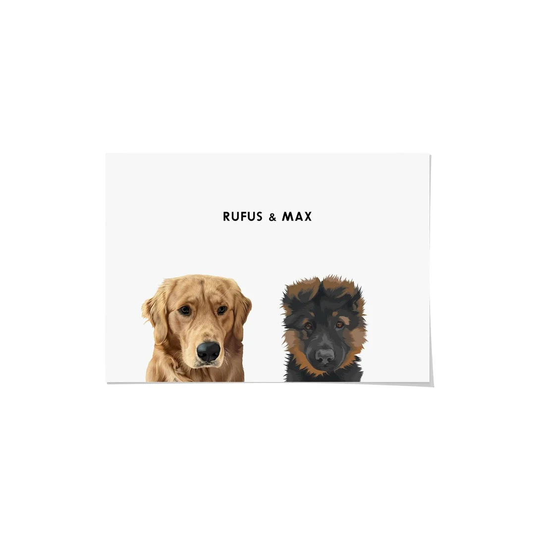 Modern Pet Portrait-Two Pets