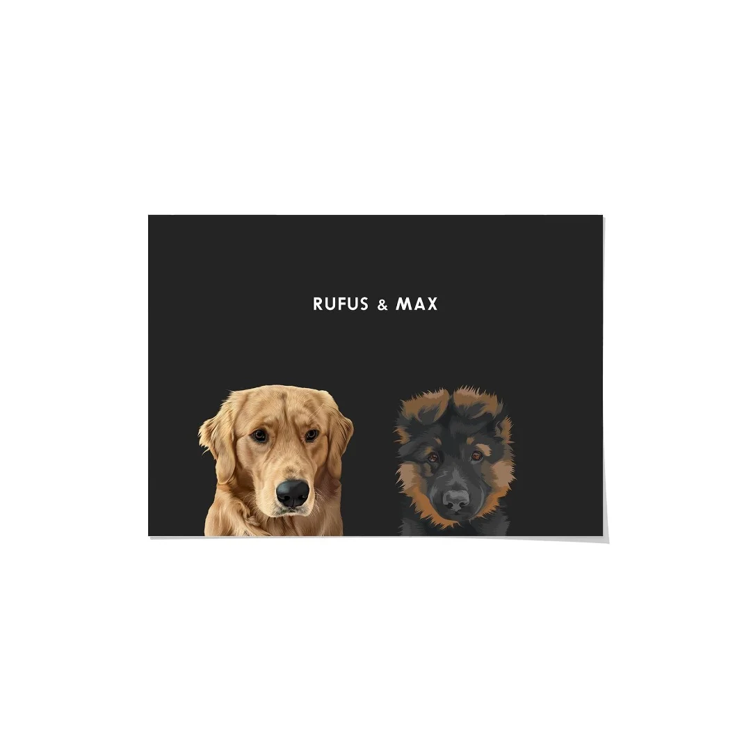 Modern Pet Portrait-Two Pets