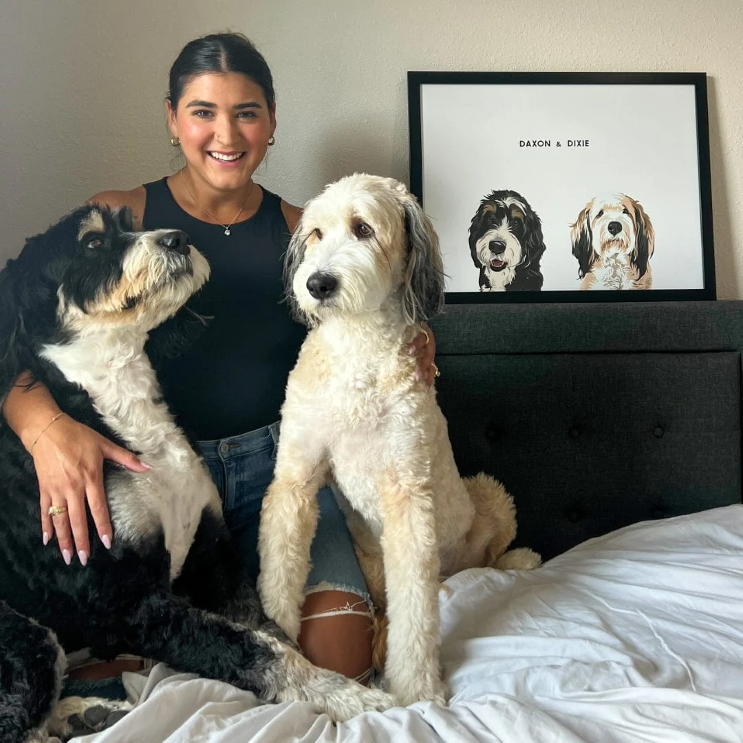 Modern Pet Portrait-Two Pets