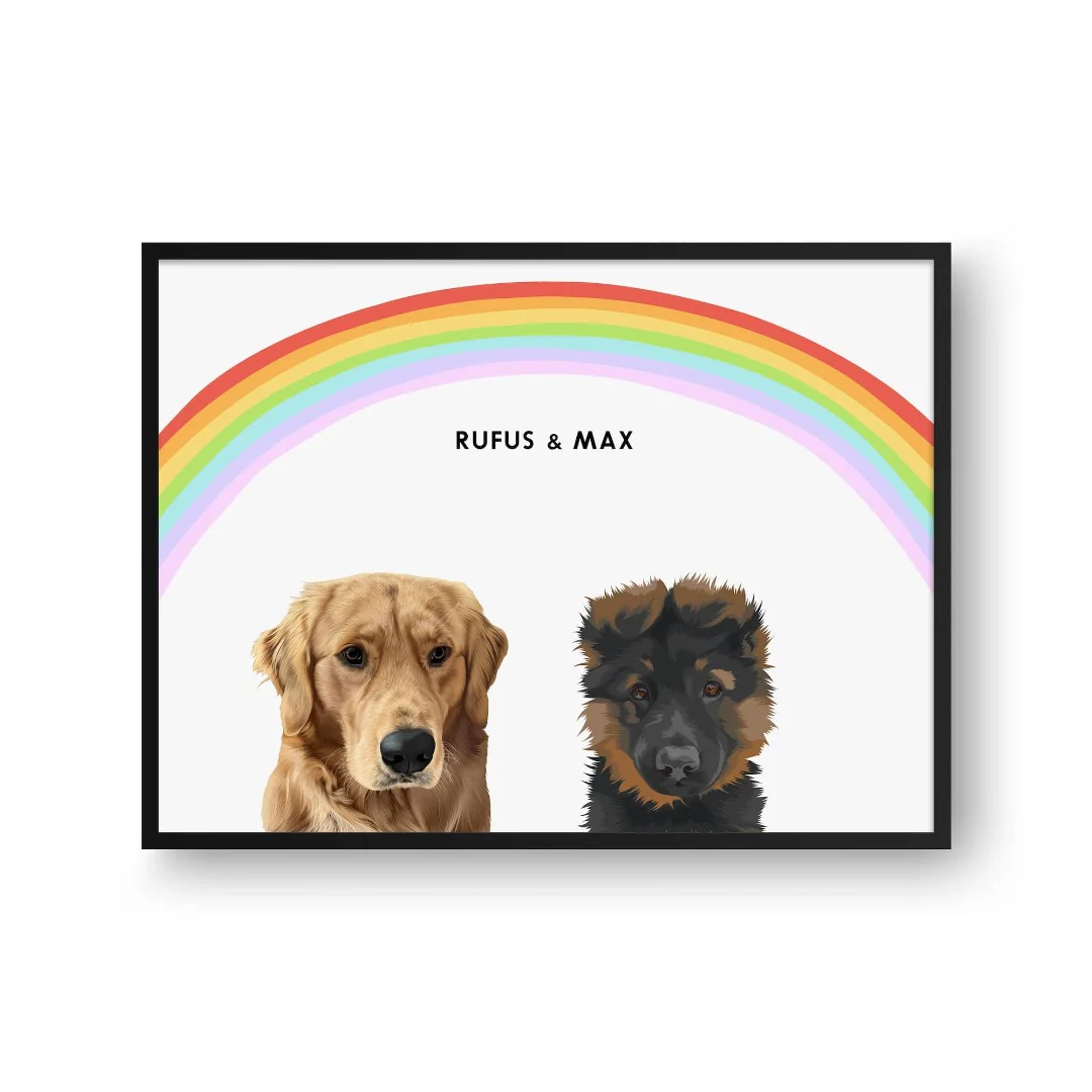 Modern Pet Portrait-Two Pets