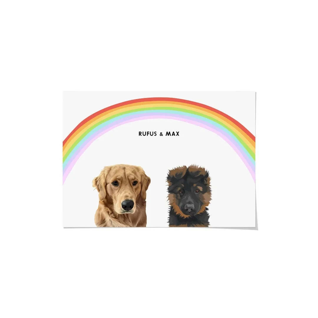 Modern Pet Portrait-Two Pets