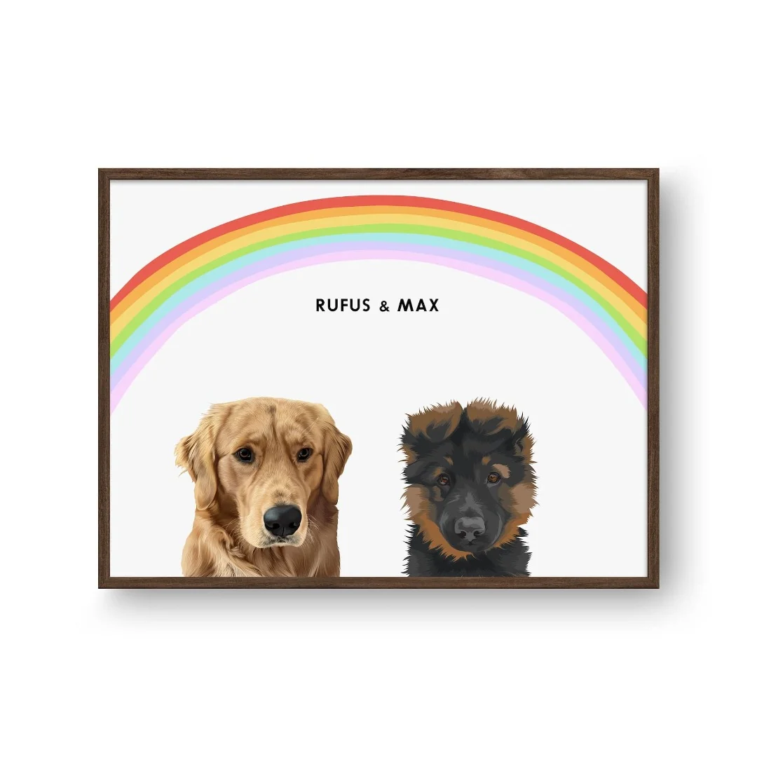 Modern Pet Portrait-Two Pets
