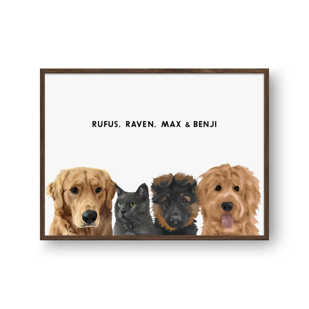 Modern Pet Portrait-Four Pets