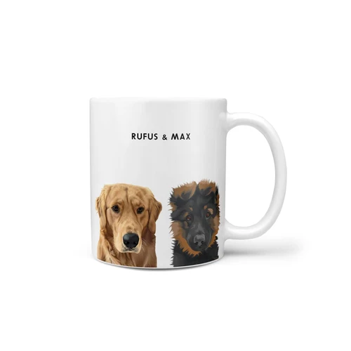 Custom Modern Pet Portrait Mug
