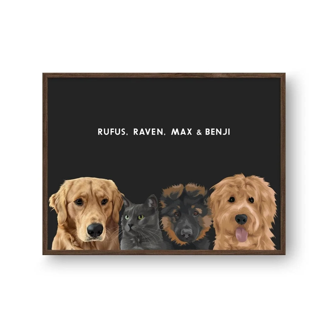 Modern Pet Portrait-Four Pets