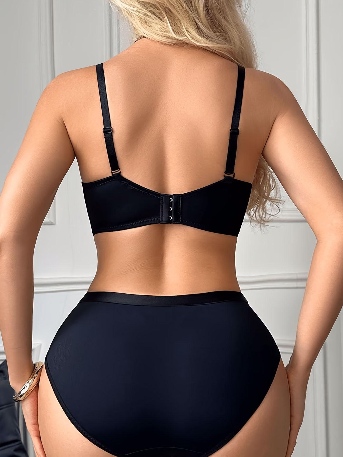 Color‑Block Push‑Up Bra Lingerie Set