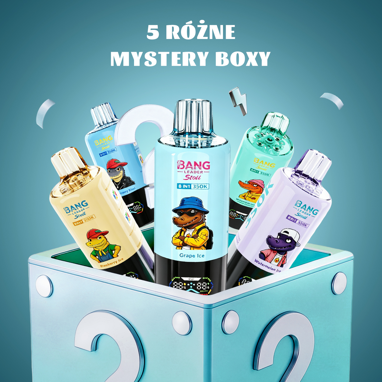 💎 Zestaw 5‑sztukowy BANG LEADER 350000 Puffs Disposable Vape – Obniżka ceny na tajemniczy zestaw!