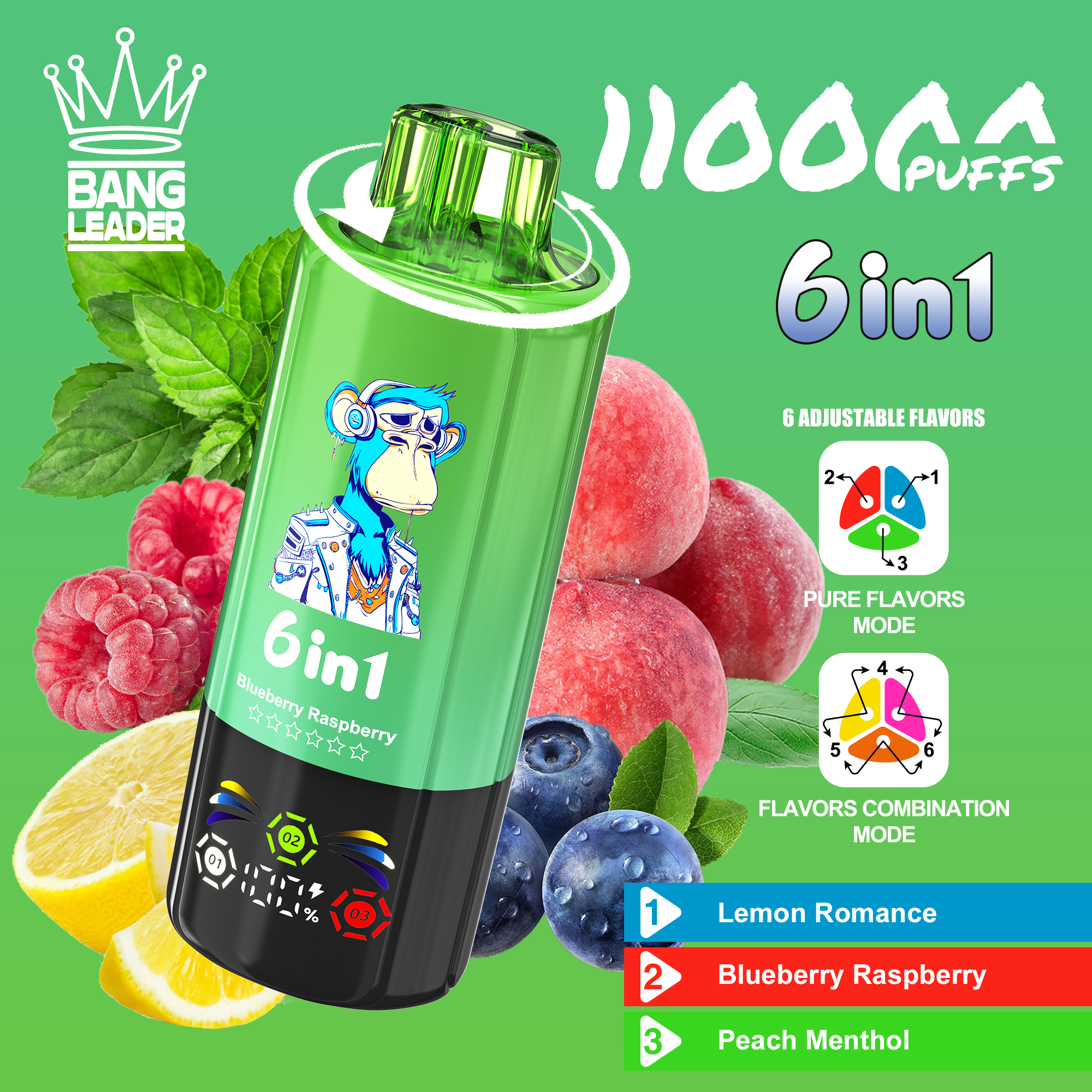 BANG LEGEND 110000 Puffs 6 in1 Flavor Disposable Vape