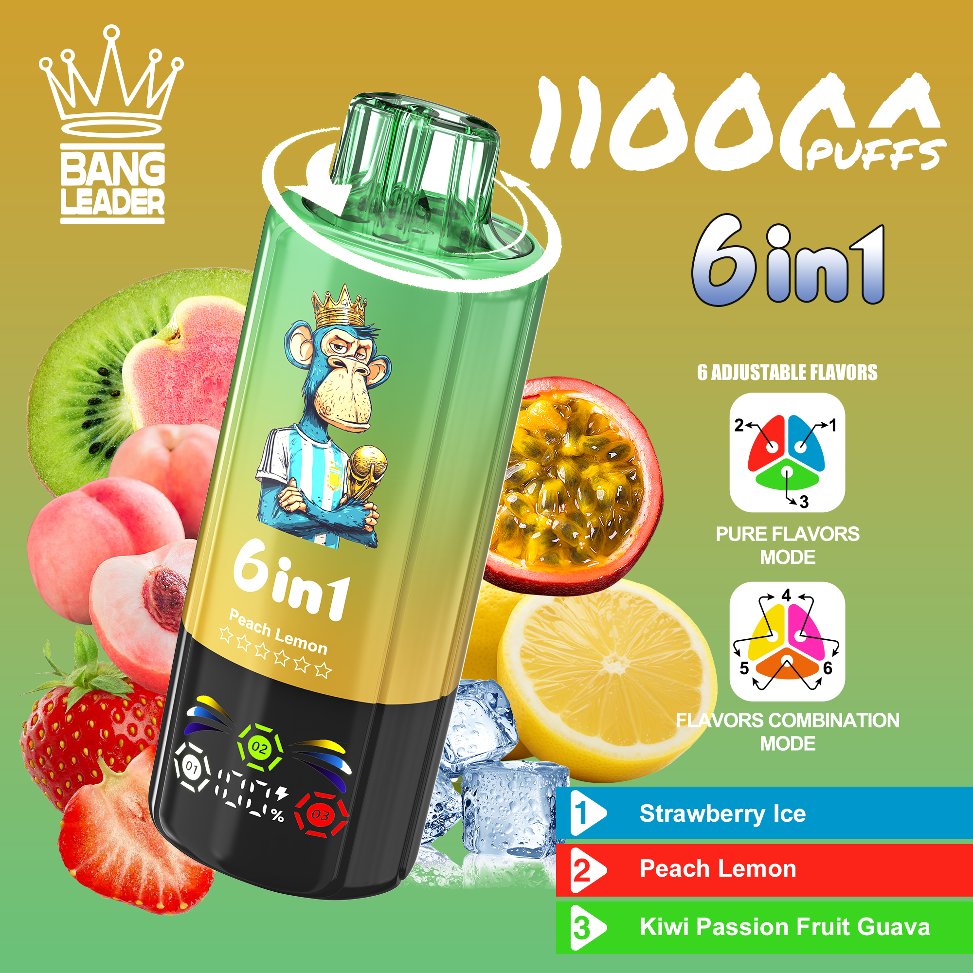 BANG LEGEND 110000 Puffs 6 in1 Flavor Disposable Vape