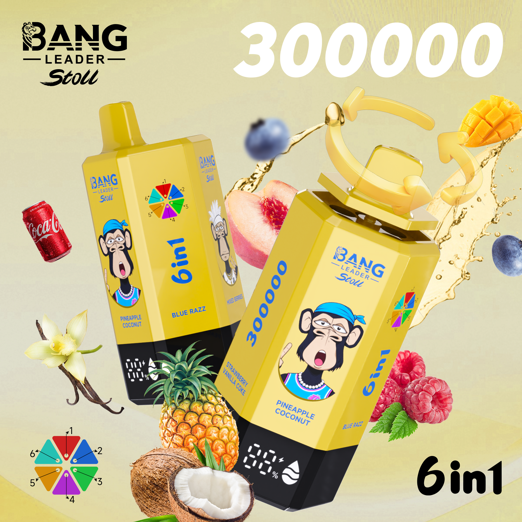 BANG LEGEND 300000 Puffs 6 in1 Flavor Disposable Vape