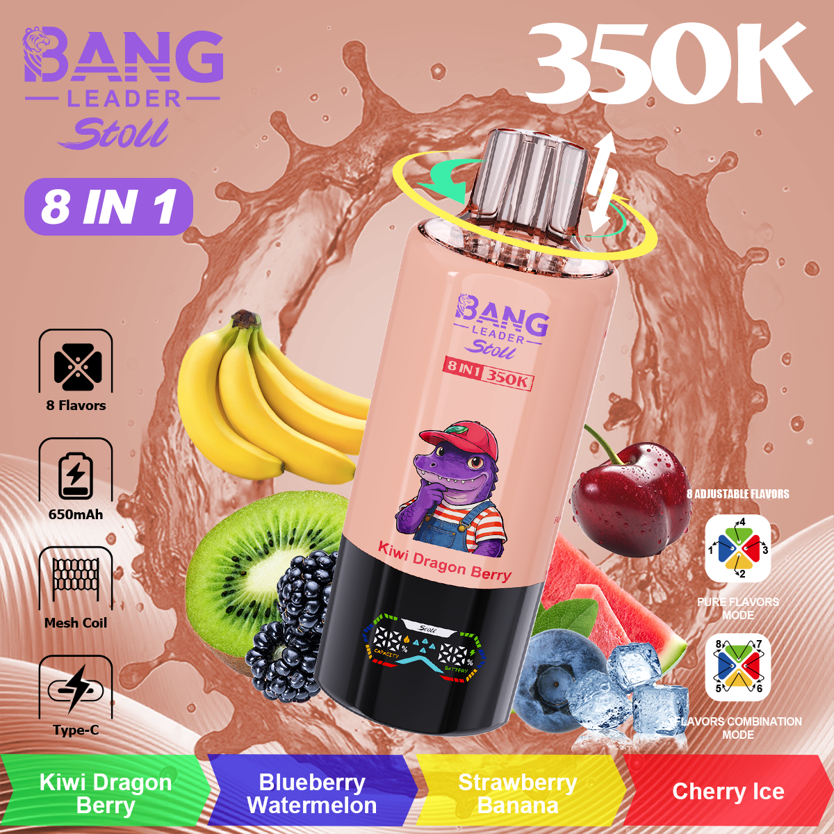 BANG LEGEND 350000 Puffs 8 in1 Flavor Disposable Vape