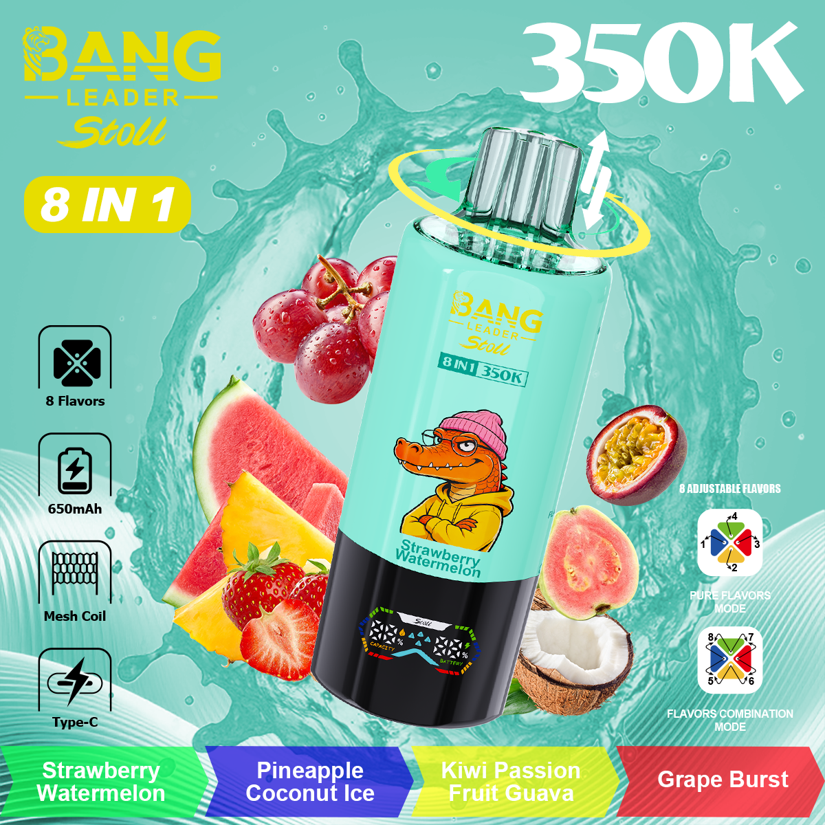 BANG LEGEND 350000 Puffs 8 in1 Flavor Disposable Vape