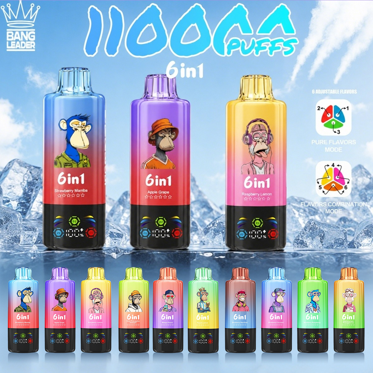 BANG LEADER 110000 Puffs 6 in1 Flavor Disposable Vape