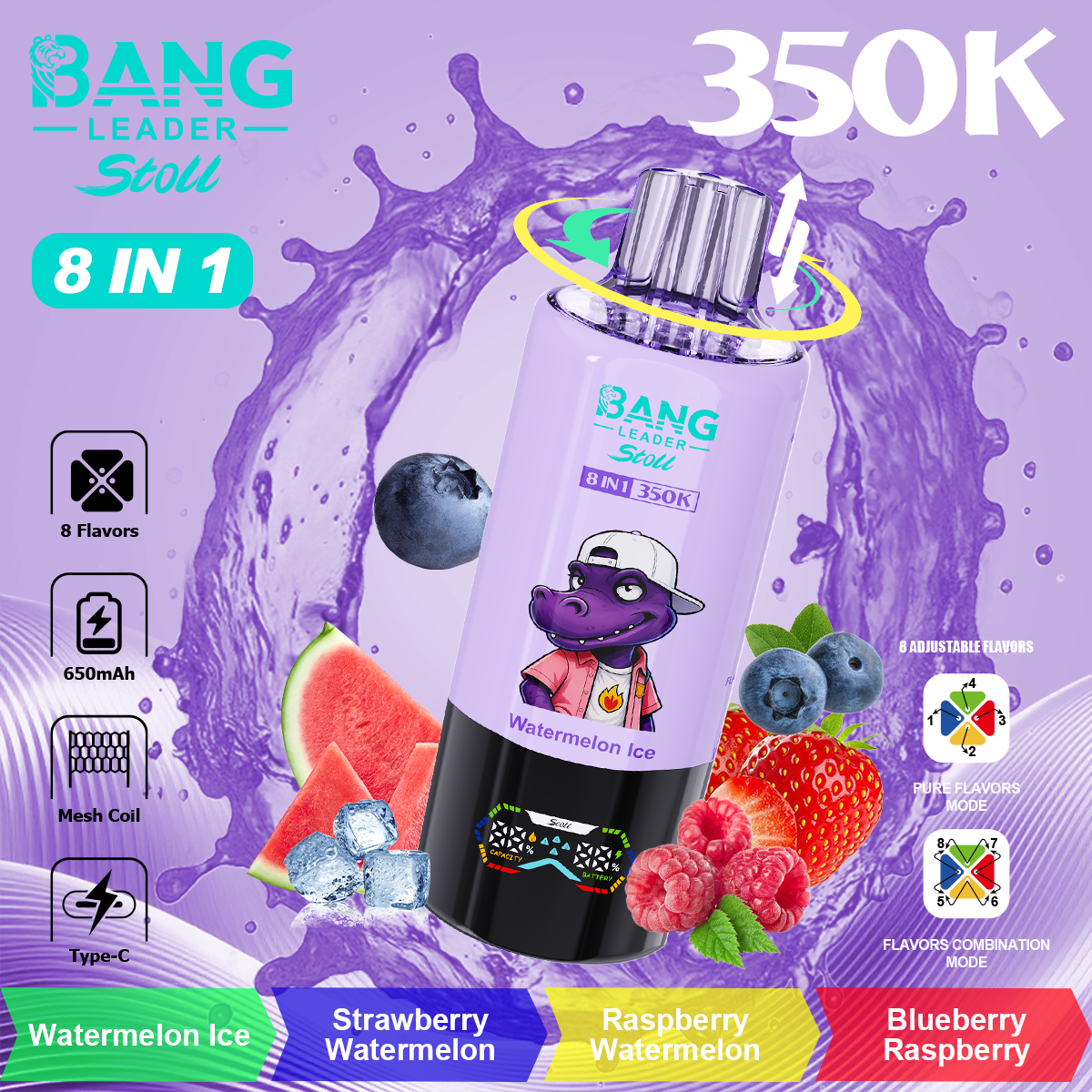 BANG LEGEND 350000 Puffs 8 in1 Flavor Disposable Vape