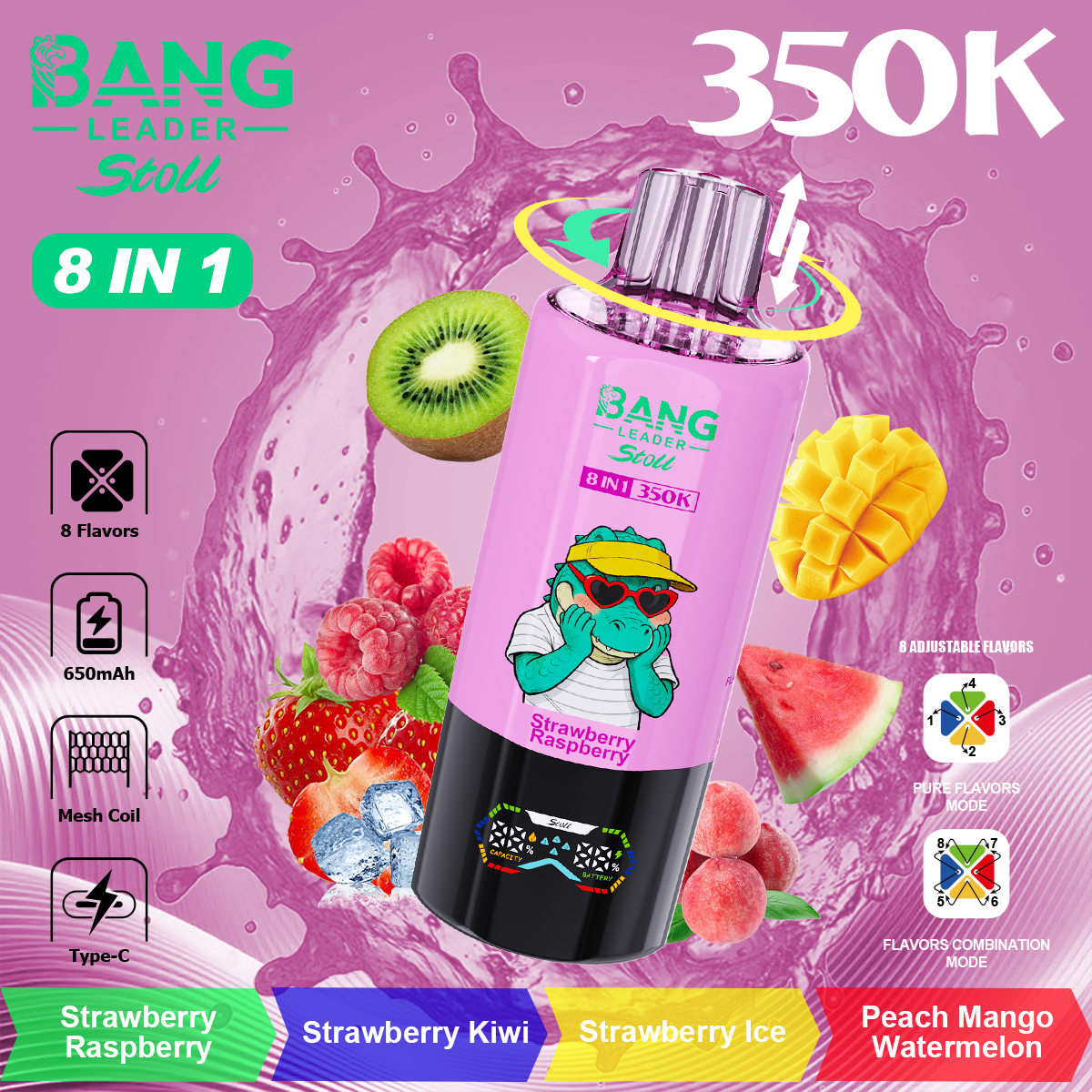 BANG LEGEND 350000 Puffs 8 in1 Flavor Disposable Vape